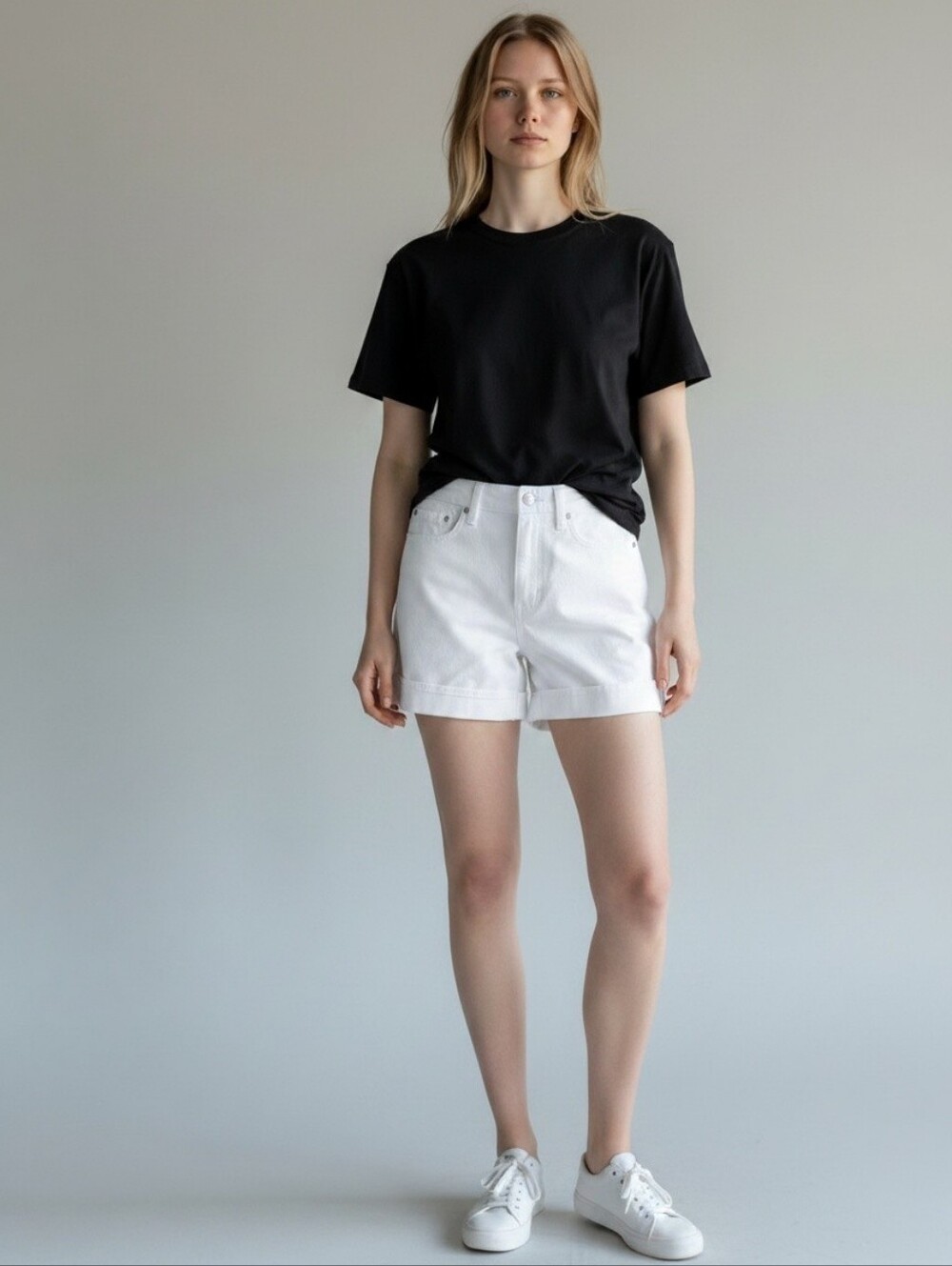 Daze Denim Easy Rider Mid Rise Cuffed Jean Shorts – Swan Vintage White Size 25